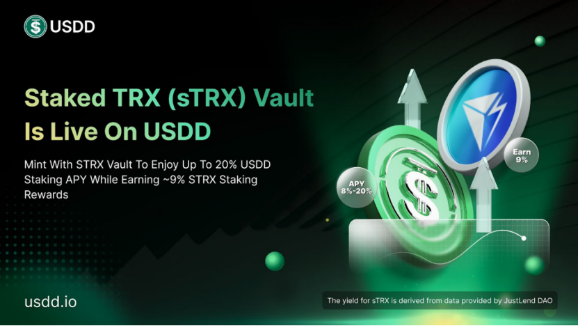 TRON Ecosystem Expands with Launch of USDD’s sTRX Vault